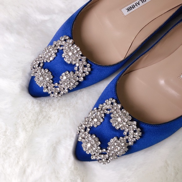 ❤️SOLD❤️Manolo Blahnik hangisi flats royal blue 35 - Picture 2 of 8